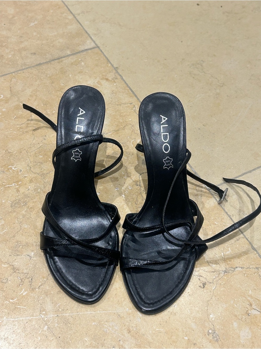 ALDO Black Strappy Lace-Up Heeled Sandals